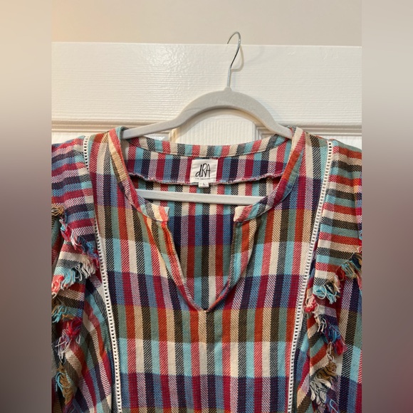 Anthropologie DRA Size Large Plaid Blouse - Picture 4 of 4